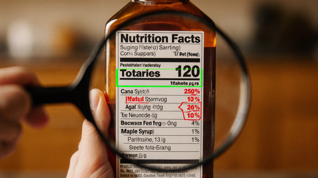 Close‑up of a nutrition label highlighting added‑sugar ingredients.