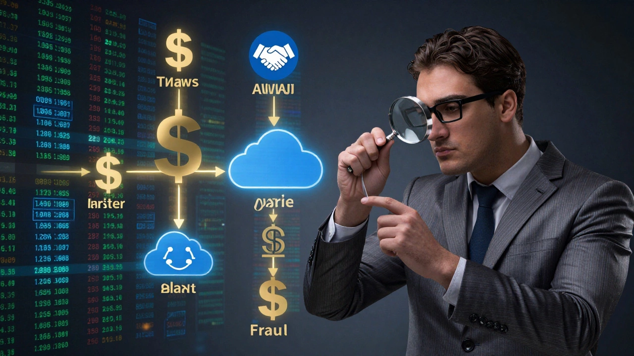 Conceptual image of a data scientist as a detective uncovering value from data streams.