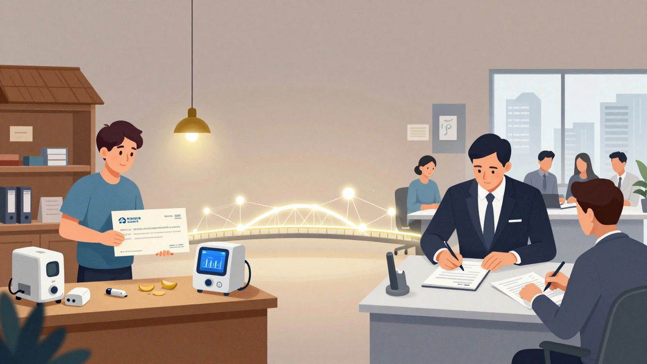 A small rural startup receiving government support while a city official signs a regulatory sandbox agreement.