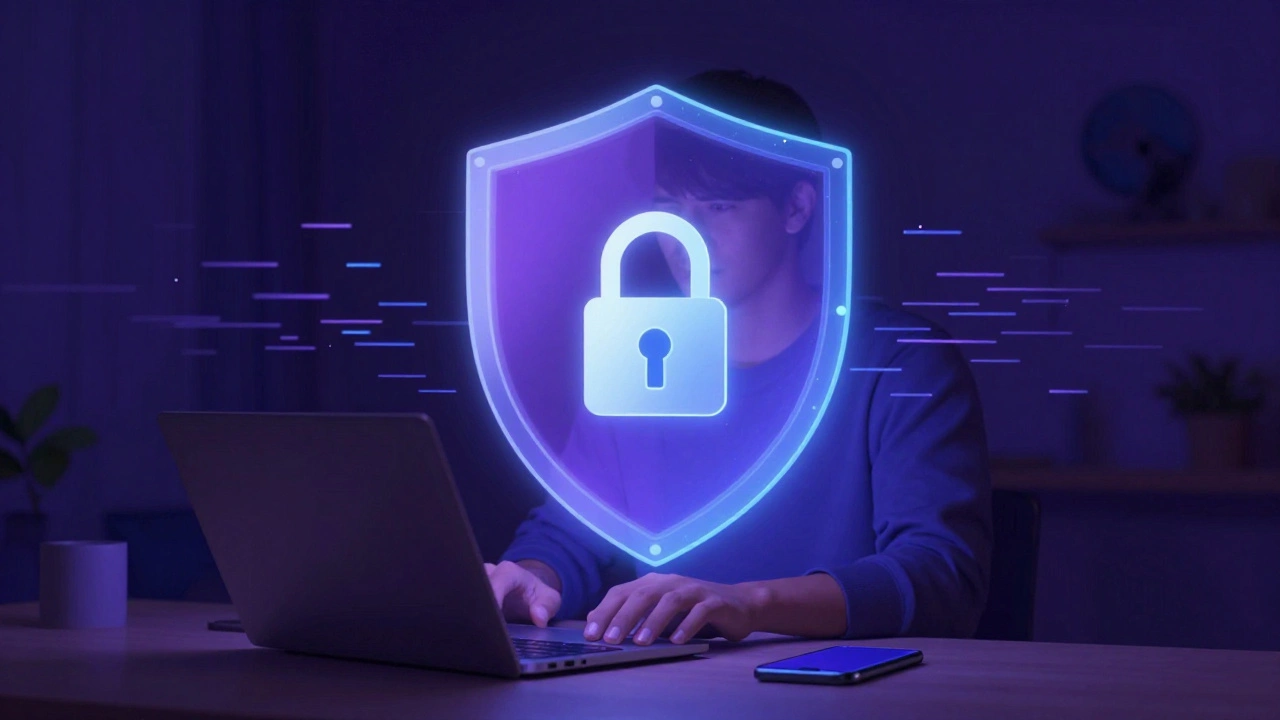 Person safeguarding data with encrypted messaging