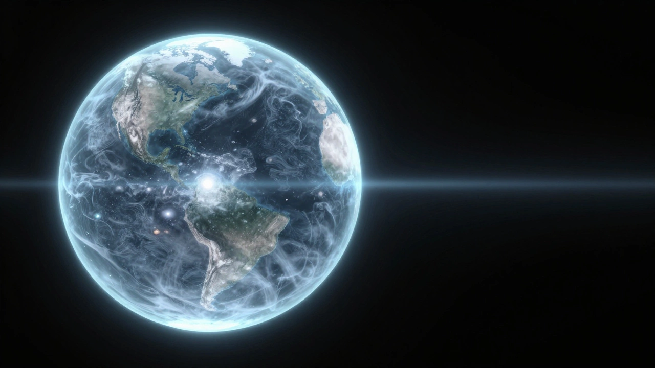 Glowing sphere representing observable universe