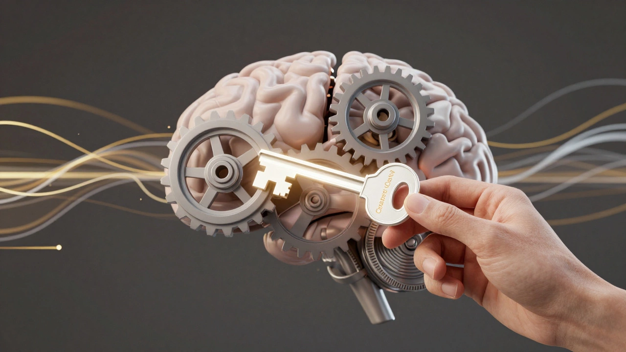 An artistic representation of prompt engineering, showing a glowing key labeled 'Context &amp; Clarity' unlocking intricate gears of an AI brain, symbolizing precise control over artificial intelligence.