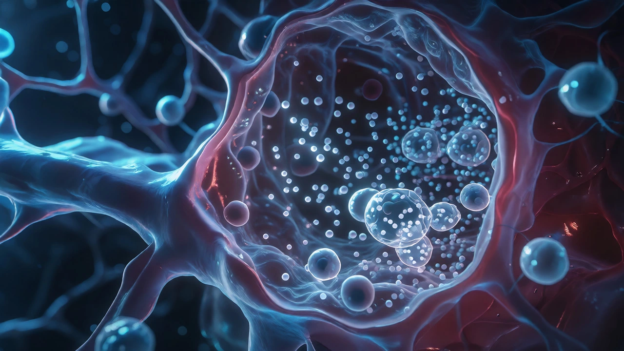 Nanoparticles interacting with lung alveoli cells