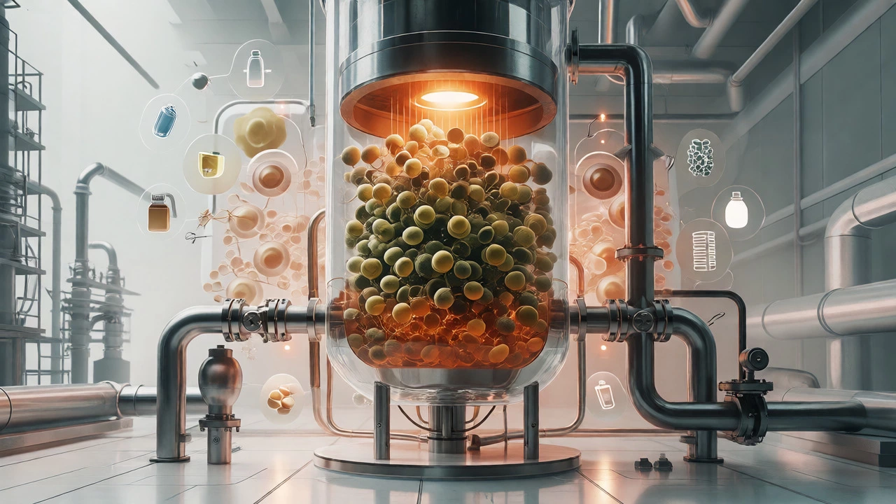 Fermentation tank producing bio-materials in a clean manufacturing facility