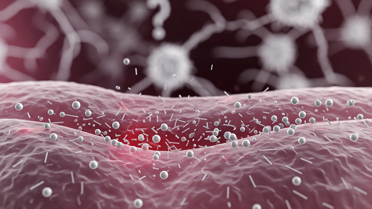 Nanoparticles slipping through biological barriers while immune cells react